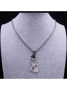 EGYPTIAN Cat Goddess Necklace Stainless Steel in Silver or Gold